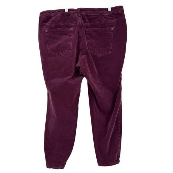 Anthropologie Pilcro High-Rise Button-Fly Skinny Corduroy Pants Purple Size 16W - Picture 2 of 5